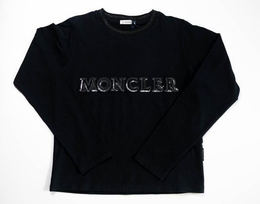 Moncler Maglia T-Shirt Logo Print In Black
