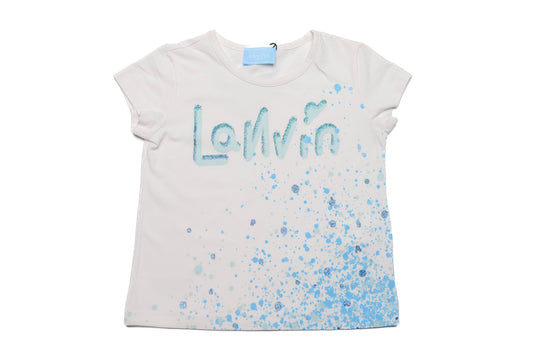 Lanvin Girls Blue Logo Print T-Shirt