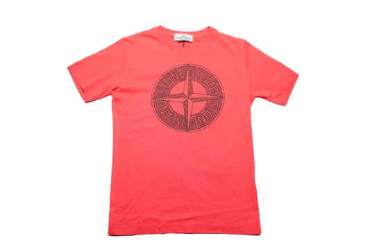 Stone Island Large Logo T-Shirt In Red