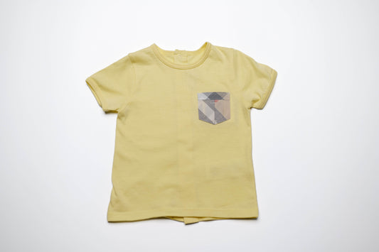 Burberry Unisex T-Shirt In Yellow Chequered Pocket