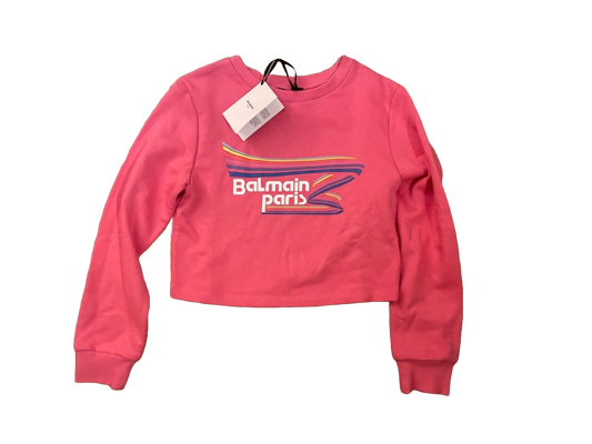 Balmain Cropped Sweatshirt Teen Girls In Pink