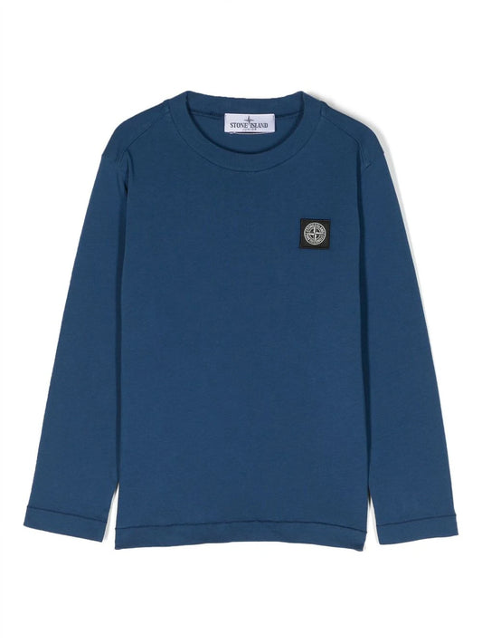 Stone Island Junior Compass-motif long-sleeve T-shirt New Without Tags
