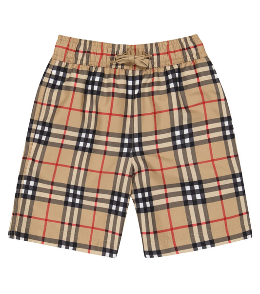 Burberry Check Vintage Swim Shorts In Beige