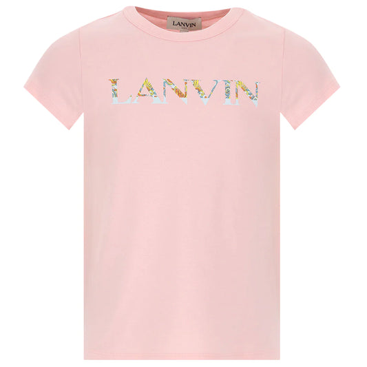 Lanvin Girls Logo T-Shirt Pink