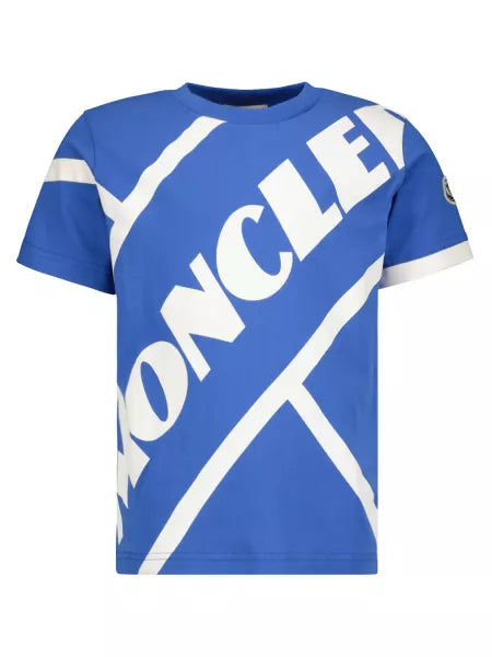 Moncler Kids Blue and White Maglia T-Shirt